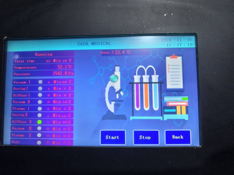 Operation-interface-of-plasma-sterilizer