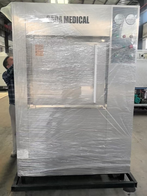 The HA-BVD250Large Double-Door Pulse Vacuum Autoclav is packaged before leaving the factory