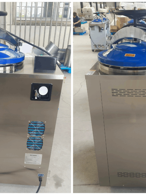 Sterilization chamber and stainless steel baskets of 100L vertical autoclave