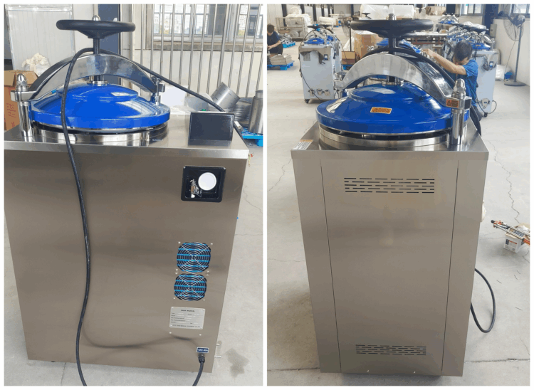 Sterilization chamber and stainless steel baskets of 100L vertical autoclave