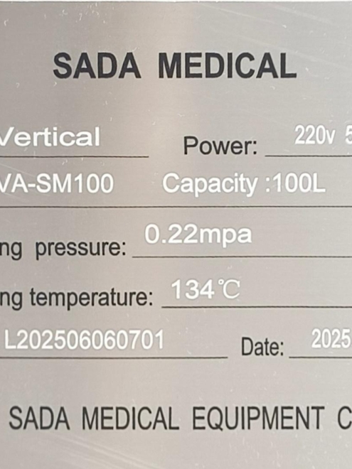 Technical specifications of Vertical steam autoclave with drying and pulse vacuum function