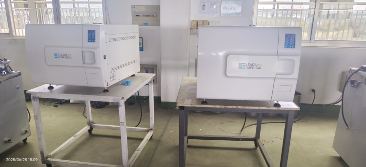 Two TS-DDV45L tabletop autoclaves ready for shipment to Rwanda