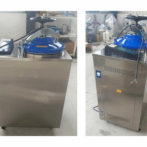 Vertical steam autoclave with drying and pulse vacuum function for hospital use