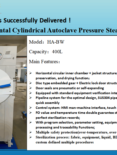 SADA Medical Delivers High-Efficiency HA-BW400 Horizontal Cylindrical Autoclave to Kyrgyzstan for Advanced Sterilization.1