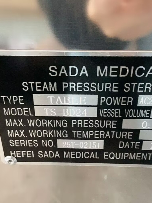 the specifications of the tabletop autoclave