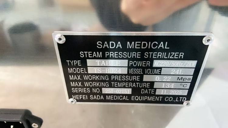 the specifications of the tabletop autoclave